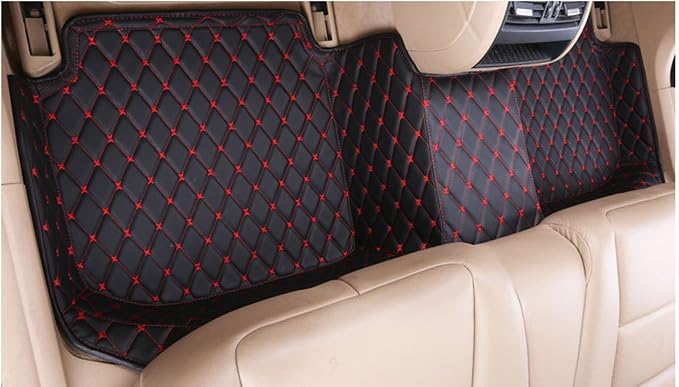 Personalized Words, Customized Photo for Your Car, All-Weather Floor Mats Full Set Car Cardog Auto Vhehicles Custom Fit- Black/Red