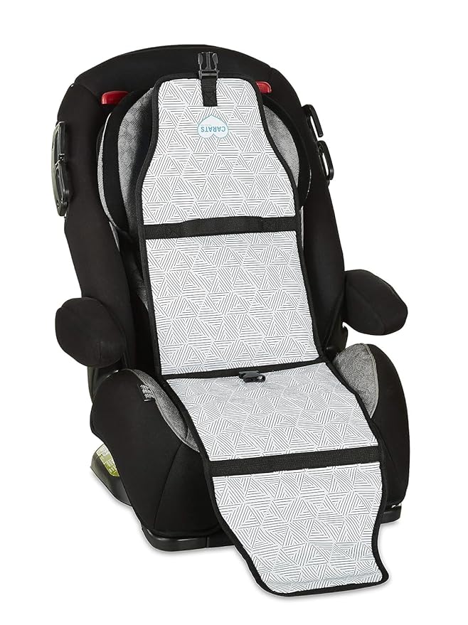 Cool Carats Car Seat Cooling Pad for Babies, Toddlers, and Kids - Comfortable and Durable Cooling Pad for Hot Summer Days - One Size Fits All, Black and White