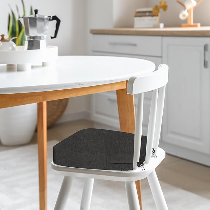 17'' x 16'' x 2.5"Thick Chair Cushions for Dining Chairs, 6 Pack WaterProof Easy Clean Kitchen Chair Pads with Ties and Non-Slip Backing - 30D High Elastic Foam Soft Kitchen Chair Cushions
