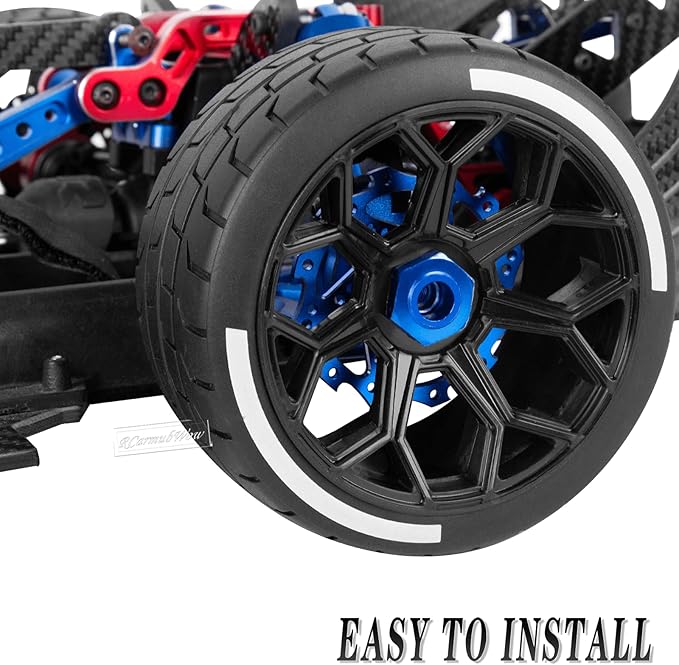 RC Wheels and Tires for 1/7 Felony 6S BLX,RC Truck Tires RC Wheels and RC Tires,4pcs Highway Tires(2 Big 2 Small),Black