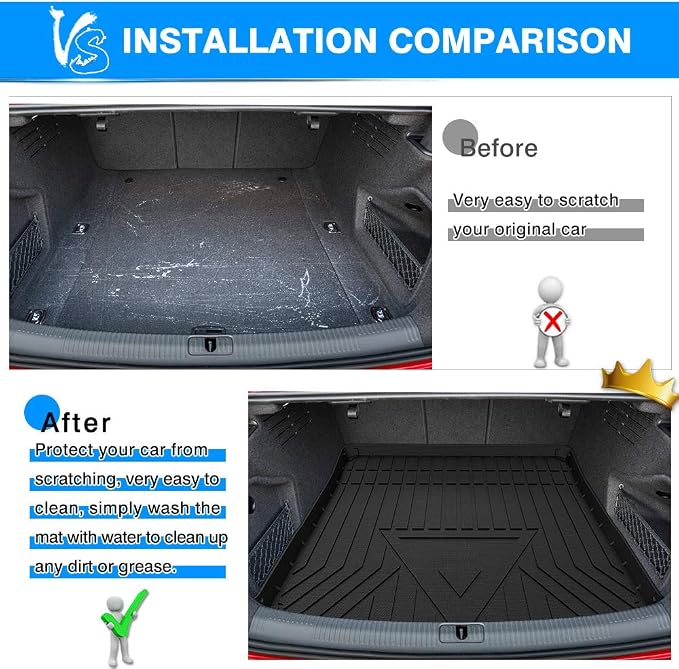 Cargo Liner Fits for Audi A4 / S4 2017 2018 2019 2020 2021 2022 2023 2024 Cargo Mat Trunk Liner Heavy Duty(Not for A4 All-Road Models)