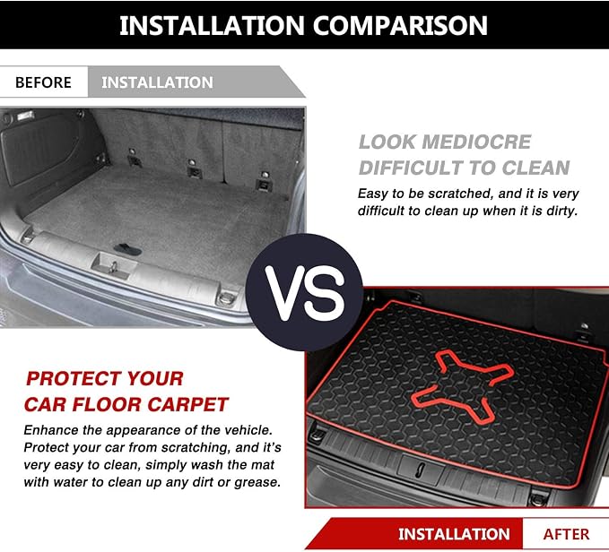 Cartist Cargo Liner Compatible with 2015-2024 Jeep Renegade Trunk Mat Car Rear Boot Liner