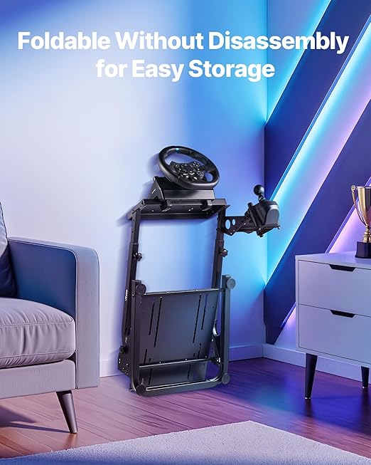 VEVOR Racing Wheel Stand, Adjustable & Foldable Simulator Stand for Logitech G29 G27 G920 G923, Thrustmaster T300RS T300GT T248 TS-PC TSXW Gaming Cockpit,Pedals Simulator NOT Included