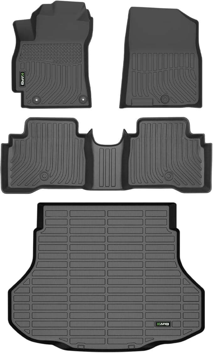 HAFIDI® Floor Mats & Cargo Liner Set Fit for 2021-2025 2026 Hyundai Elantra Hybrid All Weather TPE Anti-Slip Car Full Set Floor Liners Custom Accessories - Black