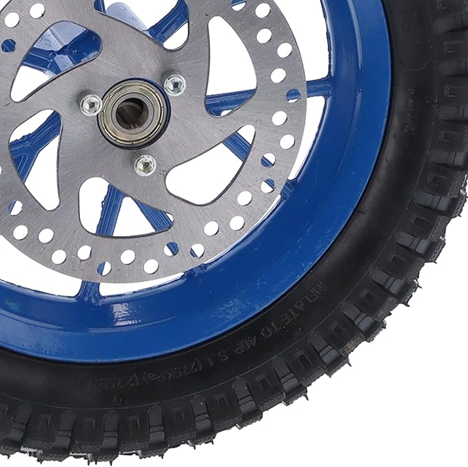 12.5 Inch Front Dirt Bike Tire,Mini Bike Front Wheel and Tire Disc Brake,Tyre Rubber Front Wheel Tire 12.5X2.75In Disc Brake Sprocket Bolts for 2 Stroke Mini Dirt Bike(C (Blue))