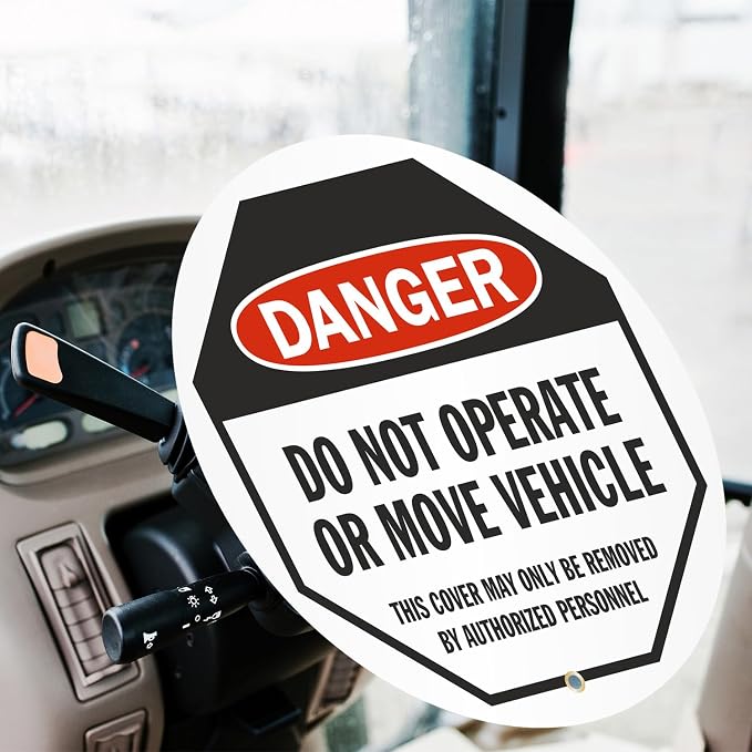 SmartSign Danger - Do Not Operate or Move Vehicle Steering Wheel Lock Out Cover | 24" x 24", Made in USA
