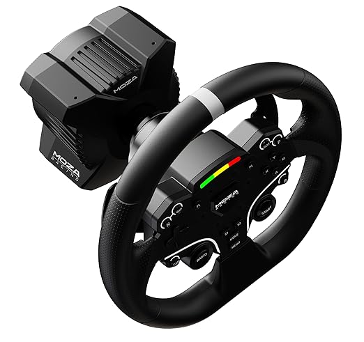 MOZA R3 Racing Wheel and Pedals Bundle for PC, 3.9Nm Direct Drive WheelBase,11-inch ES Lite Steering Wheel,Pedals and Desk Clamp High-Performance Game Racing Simulator for PC User