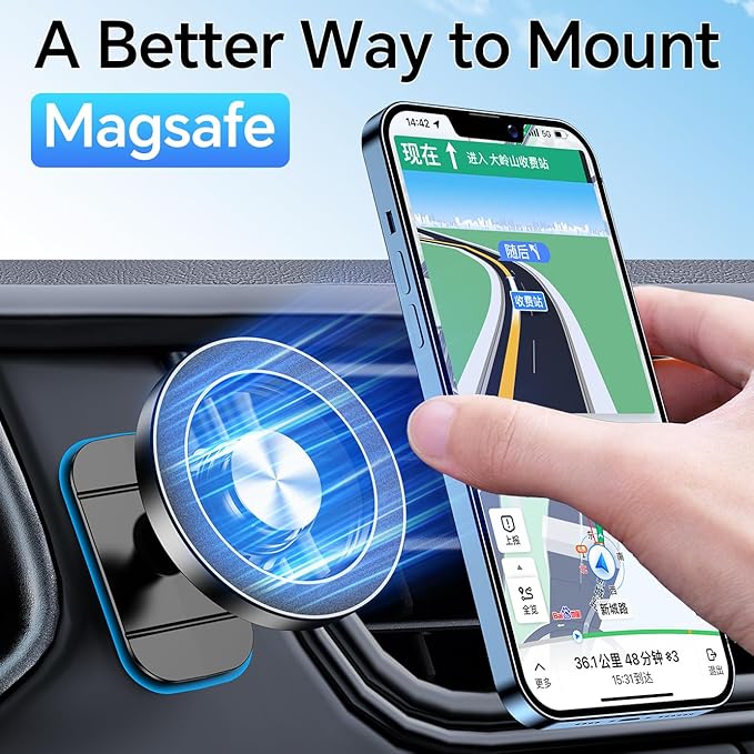 Kaistyle for Magsafe Car Mount【Strong Magnets】Magnetic Phone Holder for Car Phone Holder Mount Dash Mounted Holders Phone Holders for Your Car Accessories for Women Men for iPhone 17 Pro Max 16 15 14