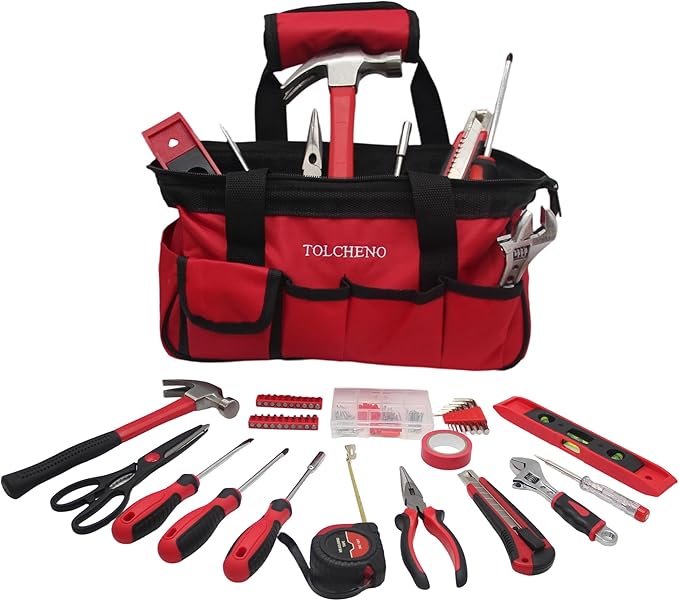 Household Tool Kit - Woman Tool kit for Home,Apartement,Dorm and Office.Starter Household Tool Set for Beginner,Women,New College (120pcs)