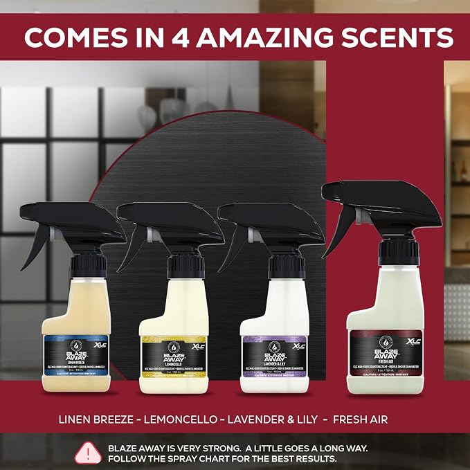 Blaze Away Commercial Air Freshener & Odor Eliminator for Strong Odor - Industrial-Grade Room Spray & Room Deodorizer for Home, Car, Smoke & Pet Odors - Long-Lasting Odor Absorber, Room Fresheners