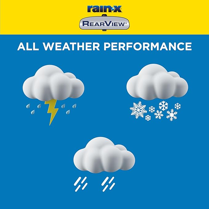 Rain-X 850217 RearView Wiper Blade 11", OEM Replacement Rear Windshield Wiper, Interchangeable Adapter for Easy Installation, All-Weather & All-Season Performance, Beam
