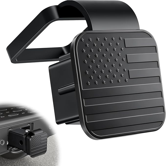 SINGARO 2 Inch Universal Flag Tow Hitch Covers, Trailer Hitch Cover Tube Plug Insert, Car Exterior Accessories, Receiver Tube Hitch Plug（American Flag）