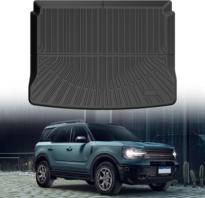 Mixsuper Cargo Liner for Ford Bronco Sport 2021-2026 (w/Full Size Spare Tire), Trunk Mat for Bronco Sport Accessories Cargo Mat Rear Trunk Liner Black