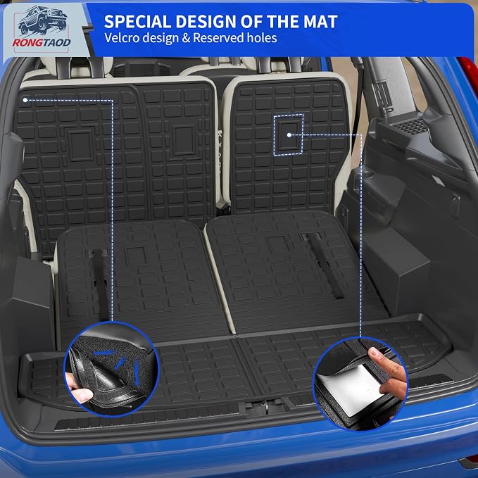 Rongtaod Floor Mats Compatible with 2021-2025 2026 Kia Sorento 6&7 Seats NO Hybrid Cargo Mat Cargo Liner Trunk Liner Trunk Mat Kick Mats Back Seat Protector 2024 Fuel Sorento Accessories (Set of 7)
