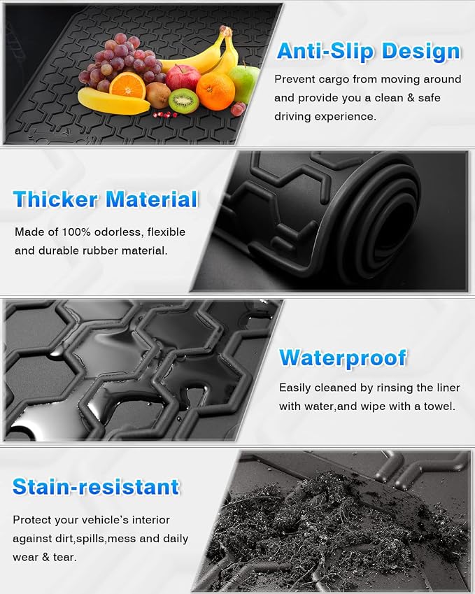 Cartist Cargo Liner Compatible with 2015-2024 Jeep Renegade Trunk Mat Car Rear Boot Liner Black