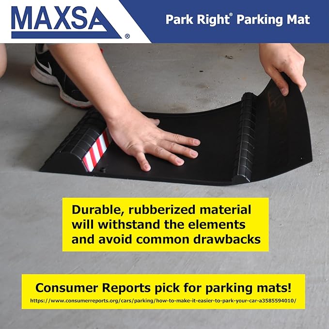 Maxsa 37359-2PK Park Right 21" x 11" x 2" Parking Mat, Red, Amazon Exclusive