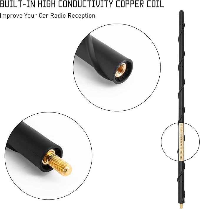 KSaAuto 16 Inch Antenna Fits Ford F-150 2009-2026, 2017-2026 F-250 F-350 Truck Antenna Replacement, Copper Core Antenna Enhance Radio Recption