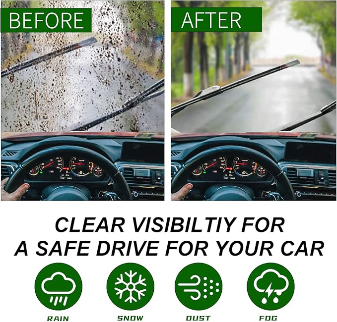 24"+20" windshield wiper blades with 11" Rear Wiper Blades Set Replacement for 2011-2015 Kia Sorento,2010-2019 Kia Soul,2015-2019 Soul EV -Original Factory Quality (Set of 3) U/J Hook
