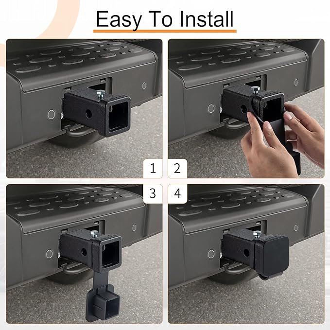 SINGARO Fits for 2-inch Hitch Cover, Trailer Hitch Cover Tube Plug Insert, Car Exterior Accessories, Receiver Tube Hitch Plug(2PCS)