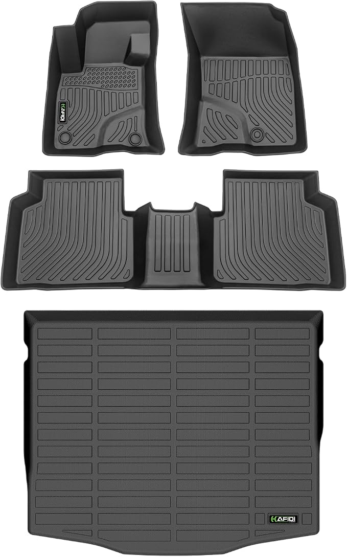 HAFIDI® Floor Mats & Cargo Liner Set Fit for 2020-2025 2026 Ford Escape (Not Fit Hybrid) All Weather Protection TPE Anti-Slip Car Full Set Floor Liners Custom Accessories - Black
