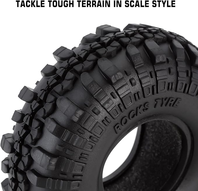 INJORA RC Tires 1.9inch 4Pcs RC Rubber Tyre Set Wheel Tires for 1:10 RC Crawler Axial SCX10 90046 SCX10 III AXI03007 Tamiya CC01 D90 D110