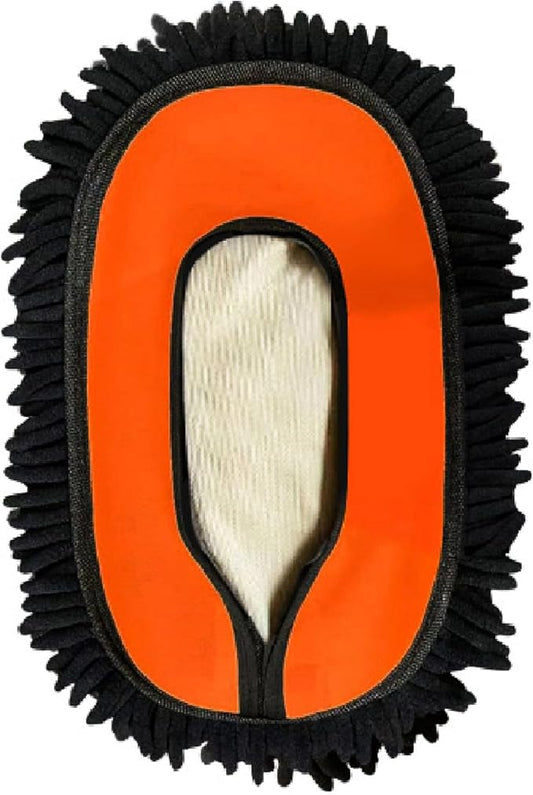 YeewayVeh Car Wash Brush Replacement Cover, Soft Microfiber Car Wash Mop Head Compatible with 55" Long Handle Car Wash Brush and 15° Curved Pole Car Wash Mop, Orange