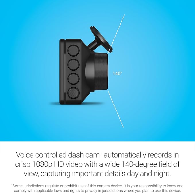 Garmin Dash Cam™ X110, Compact 1080p HD Dash Cam with a 140-degree Field of View, Built in Clarity™ Polarizer, Voice Controlled, GPS, 2.4” Display, Automatic Recording (Renewed)