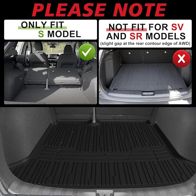 TripleAliners Trunk Mat All Weather Liners Compatible with 2025 2026 Nissan Kicks Interior Accessories Custom Fit Anti-Slip TPE Full Coverage Protection Rear Trunk Floor Mat (S Trim Level ONLY)
