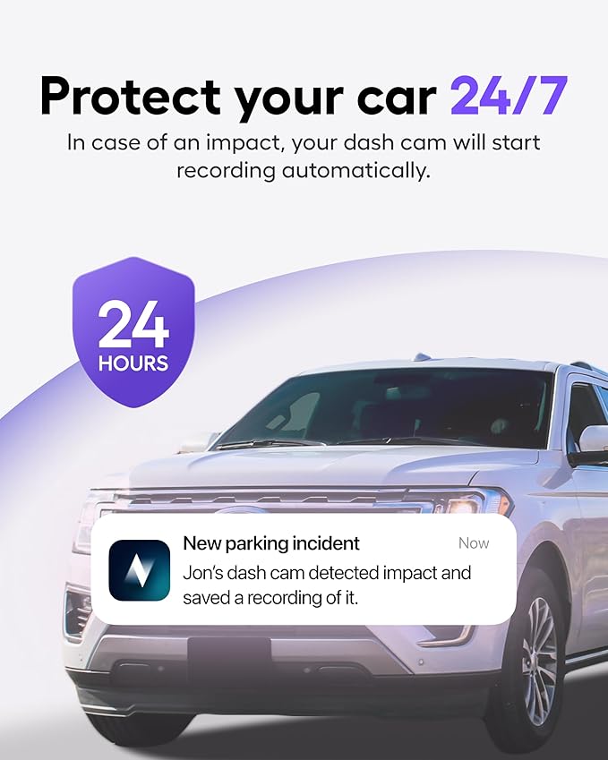 Nexar Pro Dual Dash Cam 1080p FHD Front and Interior Cameras AI Crash Detection 24H Parking Mode Night Vision and Unlimited Cloud Backup Includes 32GB SD Card