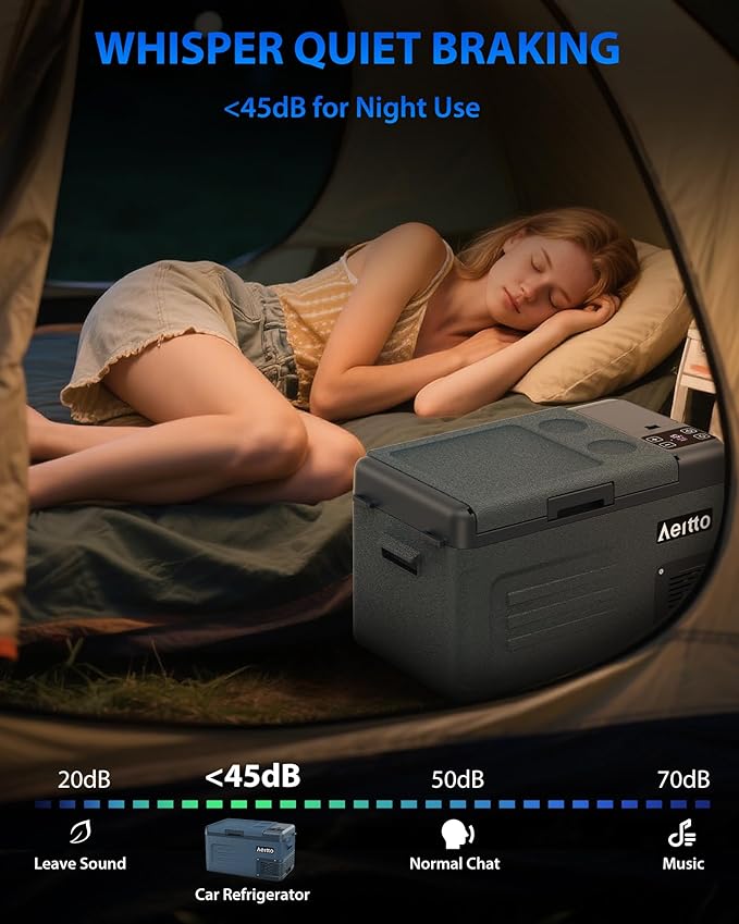 Aeitto 12 Volt Car Refrigerator 25Quart Car Fridge Freezer Electric Cooler Portable Cooler 12V Fridge RV Refrigerator -4℉-68℉ Temp Control 12/24V DC & 100-240V AC for Travel, Camping, RV, Road