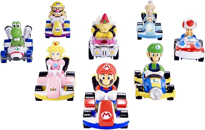 Hot Wheels Mario Kart Collection of 1:64 Scale Die-Cast Replica Vehicles, Toy Collectibles