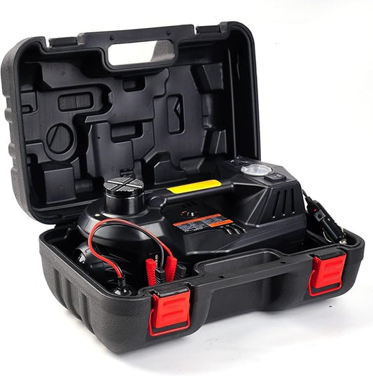 Electric Car Jack 5 Ton 12V Floor Jack with Inflator Pump Portable Hydraulic Jack Vehicle Lift for Car SUV Sedan MPV Tire Change with Led Light