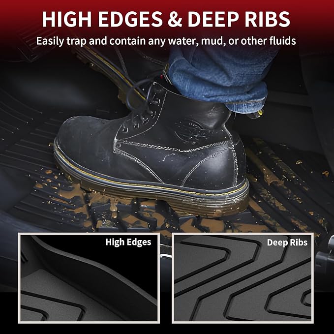 LASFIT Floor Mats Fit for Mazda CX5 2025 2024 2023 2022 2021 2020 2019 2018 2017 Custom Fit TPE All Weather Floor Liners 1st & 2nd Row Car Mats for Mazda CX-5, Black