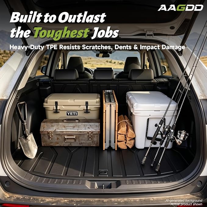 Cargo Trunk Mat with Backrest Mats for Toyota RAV4 2019-2025 (Include Hybrid),All Weather Protection TPE Heavy Duty Cargo Liner RAV4 Accessories,Black