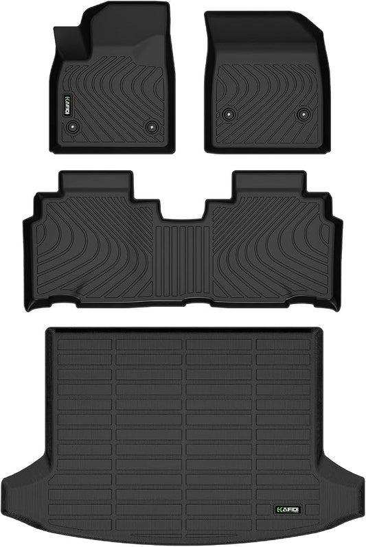 HAFIDI® Floor Mats & Cargo Liner Set Fit for 2024 2025 2026 Chevy Blazer EV &Honda Prologue All Weather Protection TPE Anti-Slip Full Set Floor Liners Custom Chevrolet Blazer Accessories - Black