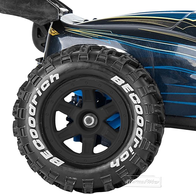 RC Wheels and Tires Off-Road Buggy Tires for 1/12 1/14 1/16 RC Off Road Monster Truck E-REVO Summit REDCAT HPI SAVAGEGT-2XS Volcano-16,1/12 1/14 1/16 Wheels Tires Set Pre-glued,Black