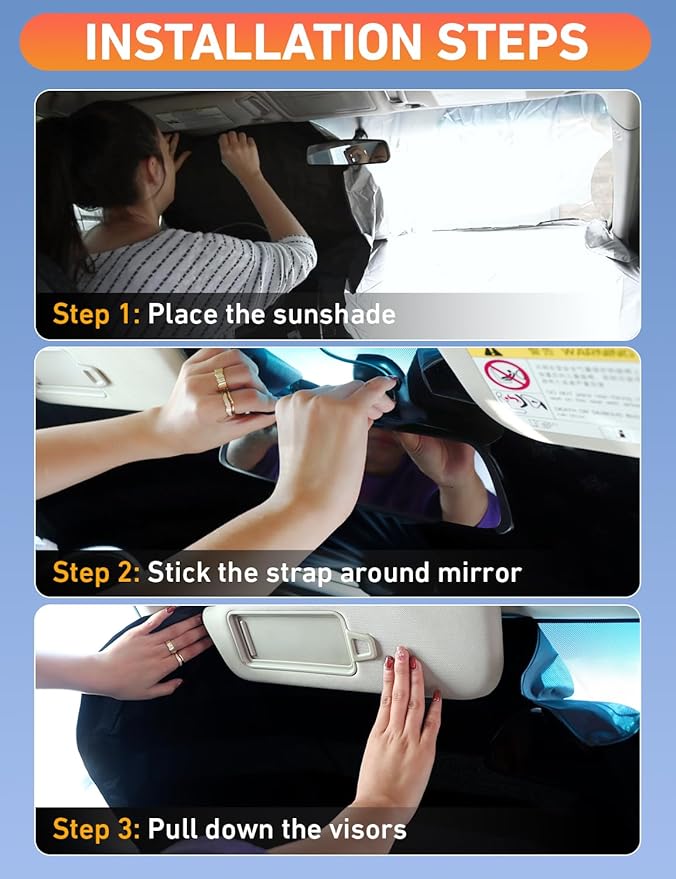 EcoNour Windshield Sunshade Compatible for Nissan AriyaEV 2023 2024 2025, Sun Visor for Front Windshield & Window Sun Shade Cover, UV Heat Blocker & Protector, Car Accessories