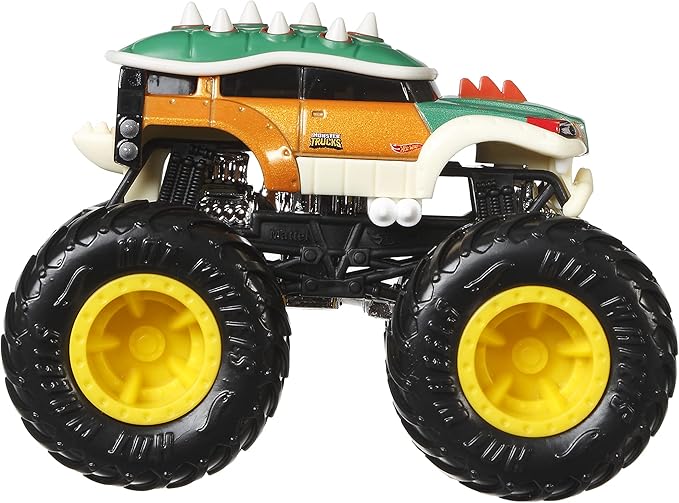 Hot Wheels Monster Trucks Pack 2 Nintendo Toy Cars 1:64 Scale Gift for Kids 3+ Years (Mattel HDH82)