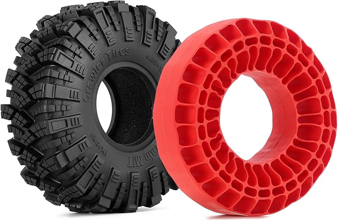 INJORA Silicone Rubber Insert for 118-122mm 4.75" OD 1.9" Wheel Tires(Large Red)
