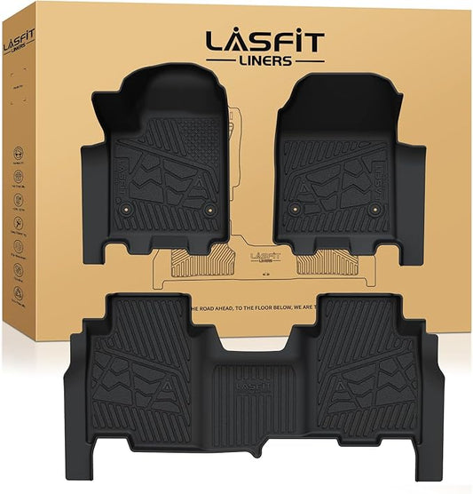 LASFIT Floor Mats for Chevrolet Chevy Silverado EV RST (Not Fit WT/LT) 2024-2025/Trail Boss 2026 & GMC Sierra EV Denali (Not Fit Elevation/AT4) 2024-2026, All Weather TPE Custom Fit Floor Liners