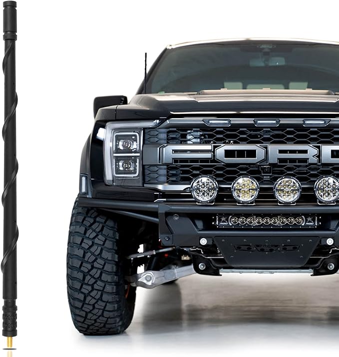 KSaAuto Accessories for Ford F150 2009-2026, F250 F350 2017-2026, Bronco 2021-2024, 13 Inch Flexible Rubber Ford Truck Replacement Antenna Car Radio FM/AM Reception, Black, KF-1