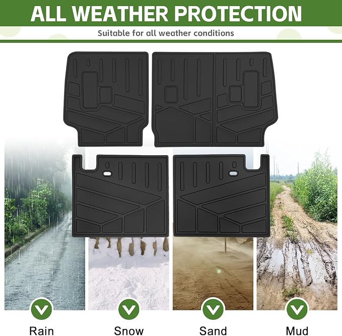 2nd&3rd Row Seat Back Mat for 2025 2026 Toyota 4Runner 7 Seats Gas, Kick Mats Rear Backrest Cover All Weather TPE Protector Cargo Liner Accessories(Not for Hybrid EV/i-Force MAX)