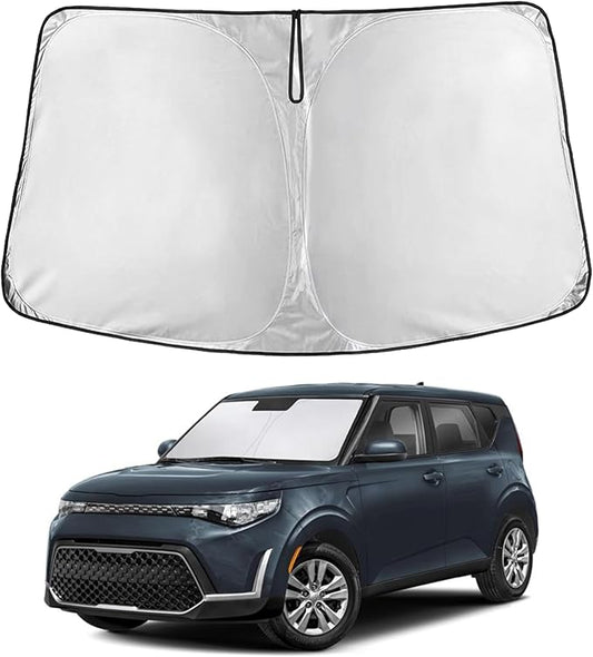 EcoNour Windshield Sunshade for Kia Soul 2020-2024 2025 2026, Sun Visor for Front Windshield & Window Sun Shade Cover, UV Heat Blocker & Protector, Car Accessories