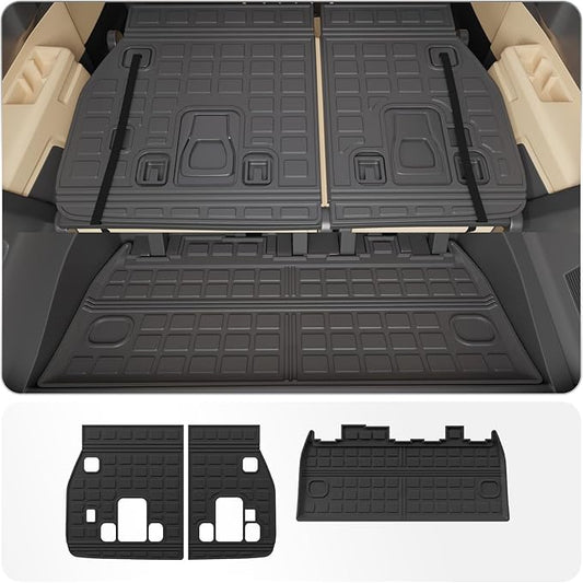 Cargo Mat Compatible with 2022-2025 2026 Kia Carnival & 2025 2026 Carnival Hybrid Trunk Mat Cargo Liner Trunk Liner TPE All Weather Back Seat Cover Protector 2024 Carnival Accessories