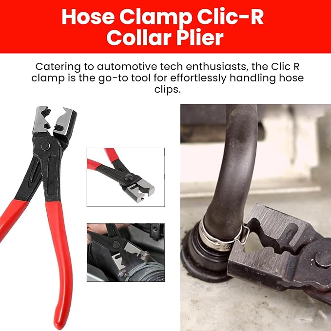Sakerplus Professional Hose Clamp Kit, Pliers Set - Complete Fuel Line Tool Kit with Hose Removal Pliers & Clip Tools for Automotive Maintenance (4 in 1 Set)