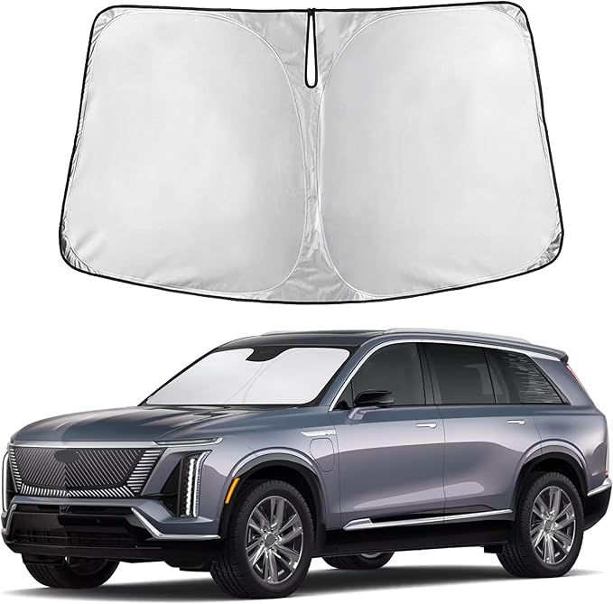 Autovir Windshield Sun Shade Fit for 2026-2024 2025 2026 Cadillac Vistiq Sun Shade, Front Window Sun Visor, UV Protection, Heat Blocker, Foldable Car Accessories