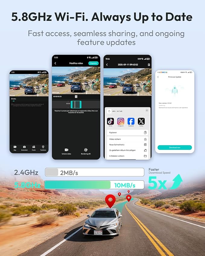 BOTSLAB G300 PLUS 4K DUAL Dash Cam Front and Rear [2026 Upgraded], STARVIS 2 Sensor, 64GB Card Included, Voice Control, 5GHz WiFi Dashcam Front and Rear Camera, GPS, WDR Night Vision, 24H Parking Mode