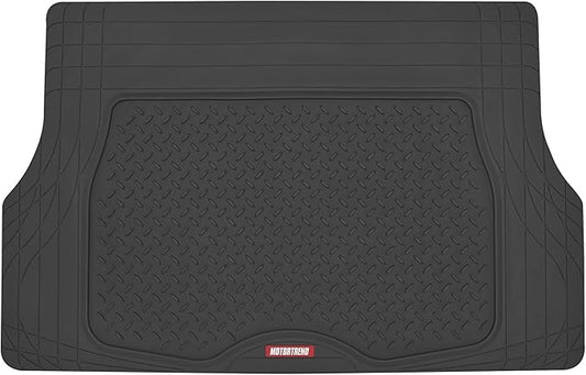 Motor Trend Heavy Duty Utility Cargo Liner Floor Mats for Car Truck SUV, Trimmable to Fit Trunk, All Weather Protection Black 31.5" x 50" BK