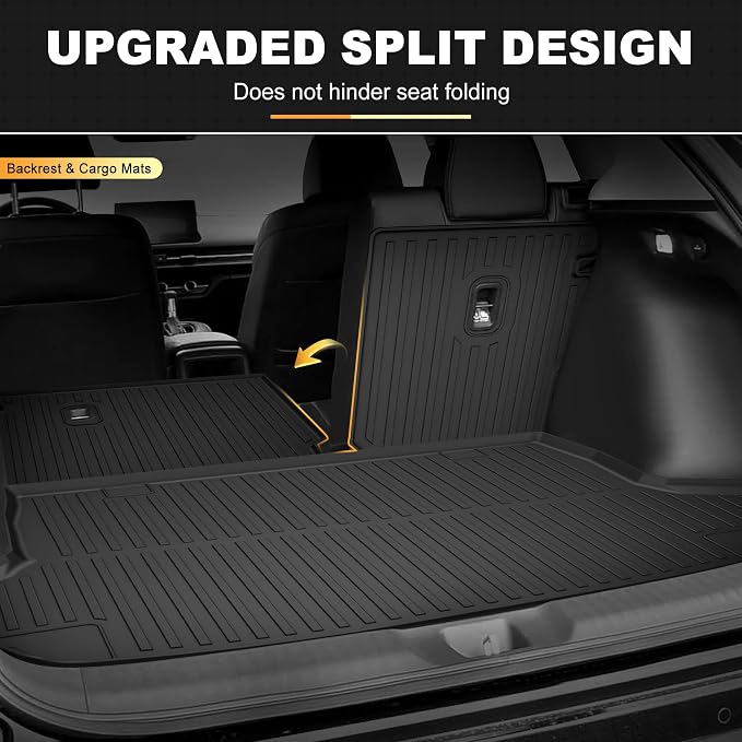 Floor Mats & Cargo Mat Fit for Honda HR-V 2023-2027 & Acura ADX 2025 2026 | All Weather Floor Mats Trunk Cargo Liner with Backrest Protectors Custom Fit for Honda HRV Sport/LX/EX-L