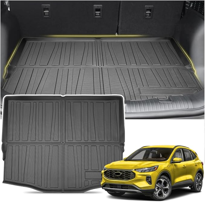 KUST Trunk Cargo Mat for 2020-2026 Ford Escape Accessories, All Weather Cargo Liner Rear Trunk Liner TPE Rubber Raised Edge